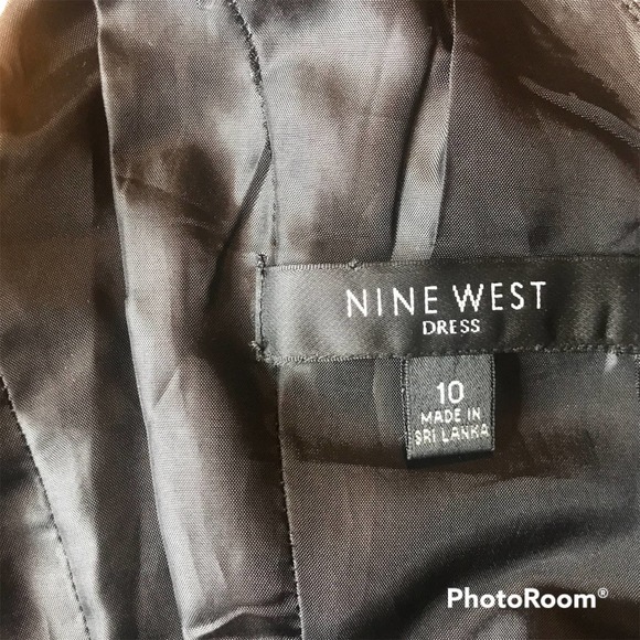 NINE WEST Black and Yellow Print fit and Flare Dress, size 10 - Picture 7 of 8